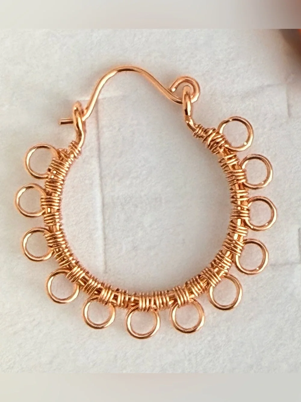 Artisan Multi-Loop Bohemian Copper Hoop Earrings
